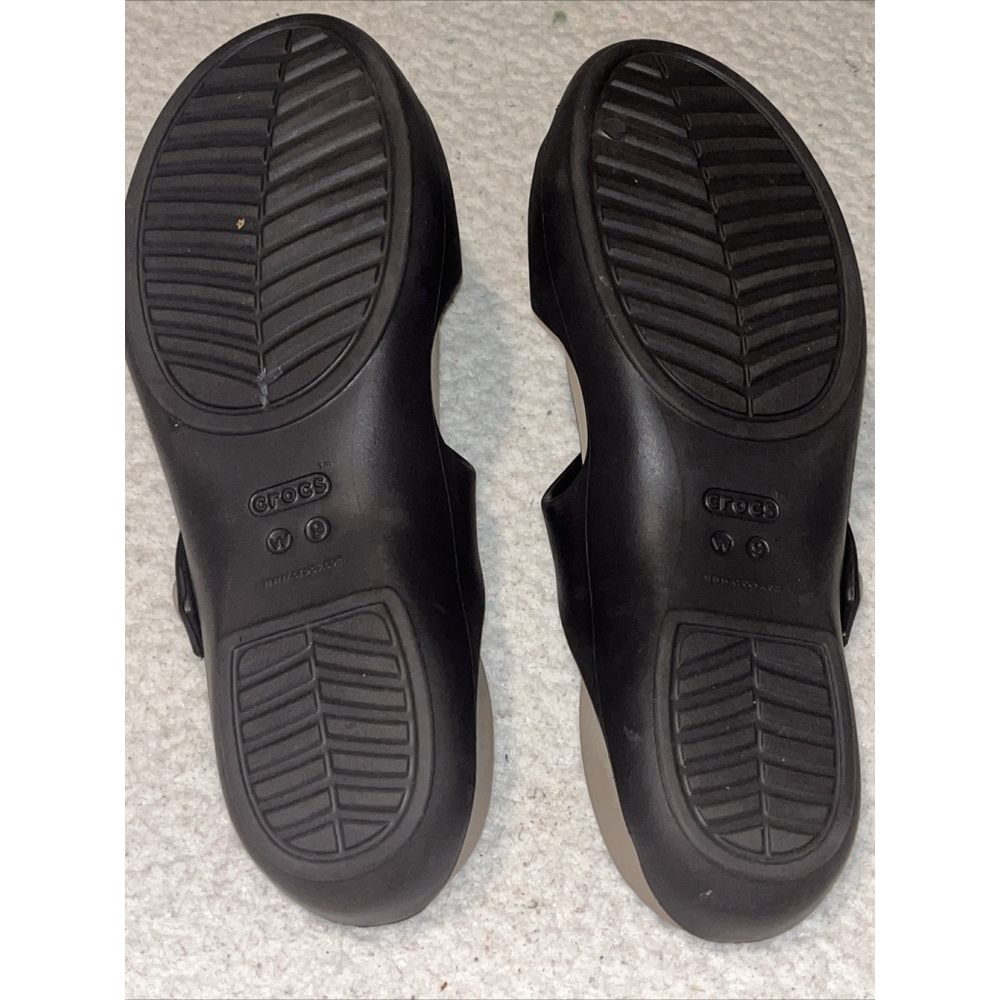 CROC Chocolate Expresso Brown 2 Strap Spa Pool SANDALS Women Size 9 EUC - Picture 3 of 6